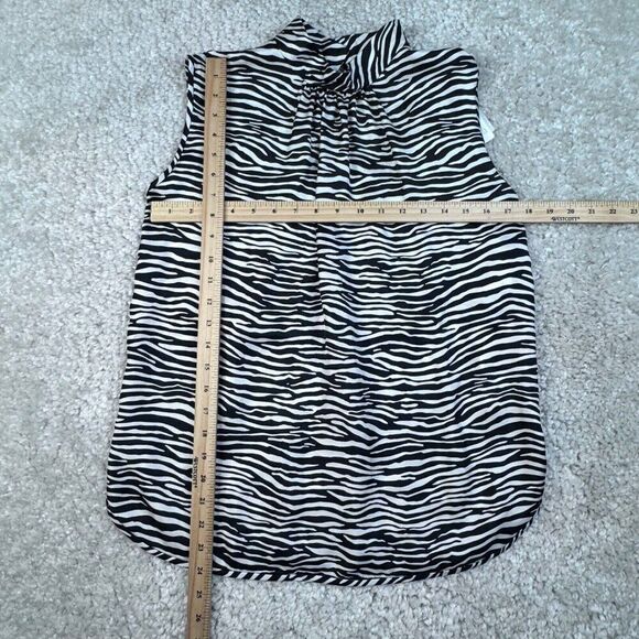 MaxMara Adda Zebra Print Silk Sleeveless Blouse 6 NEW - Picture 11 of 12